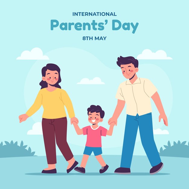 Vector flat illustration for korean parents day celebration