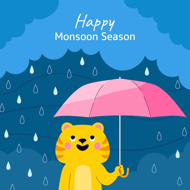 Flat illustration for monsoon season sale