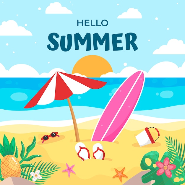 Vector flat illustration for summer season