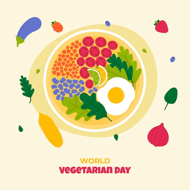 Flat illustration for world vegetarian day