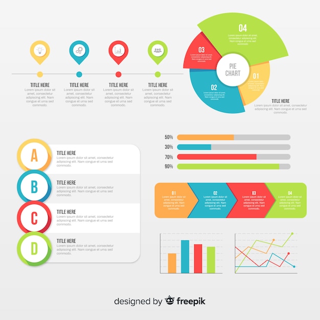 Vector flat infographic element collection