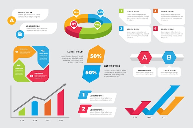 Vector flat infographic element set