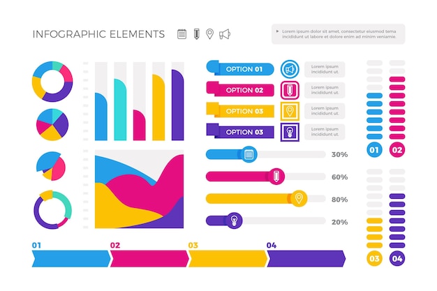 Flat infographic elements collection