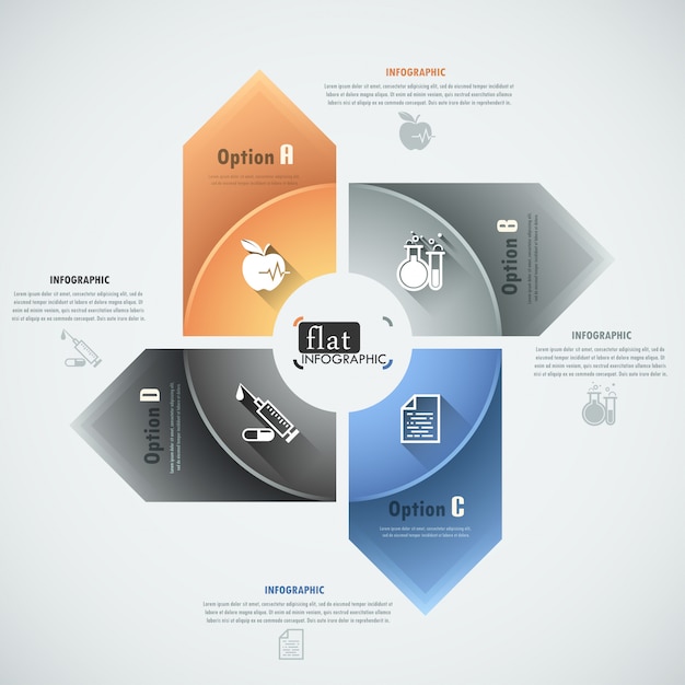 Flat infographics options banner with arrows