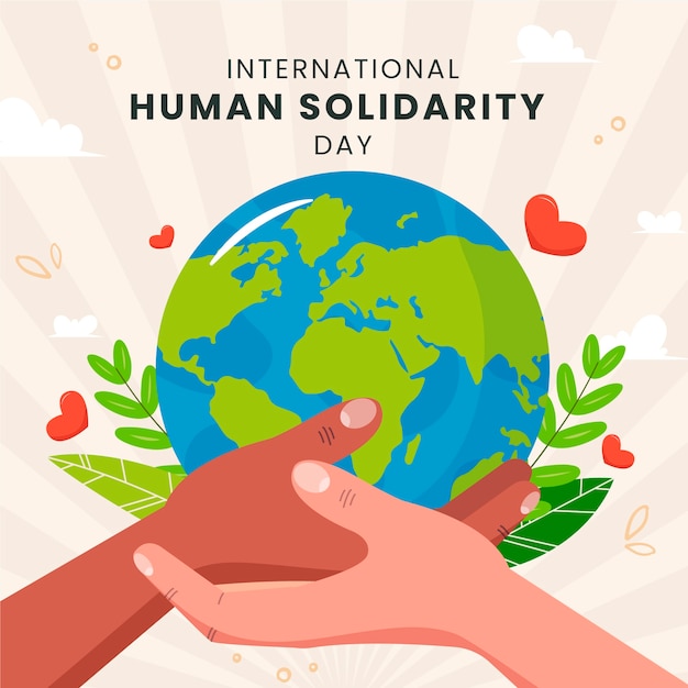 Vector flat international human solidarity day illustration