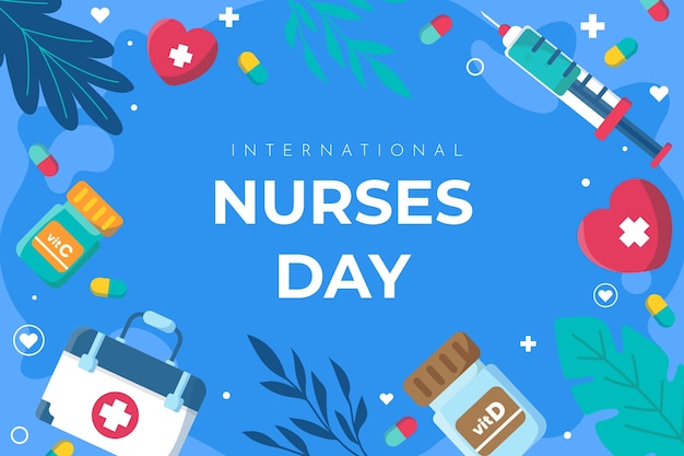 Flat international nurses day background