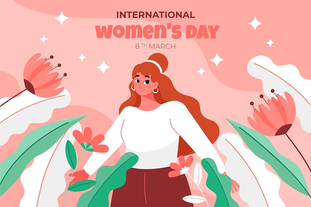 Vector flat international women's day background