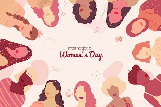 Vector flat international women's day background