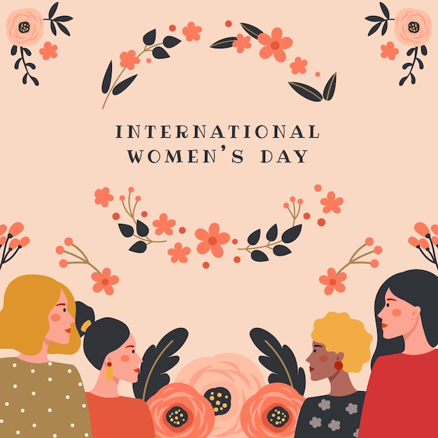 Vector flat international women's day illustration