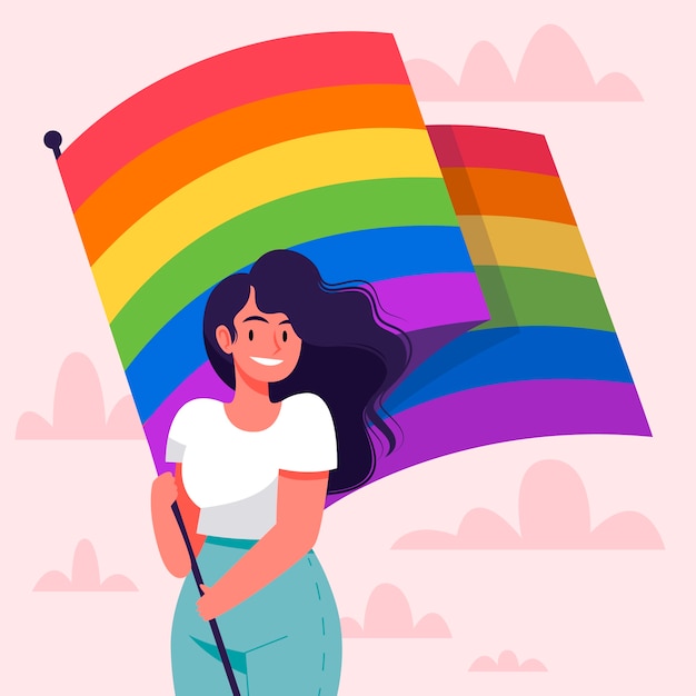 Flat lgbt pride month illustration