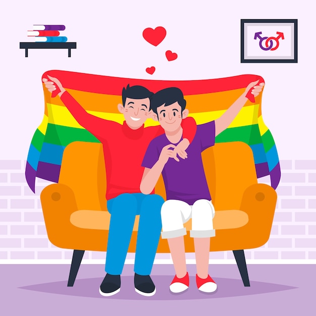 Vector flat lgbt pride month illustration