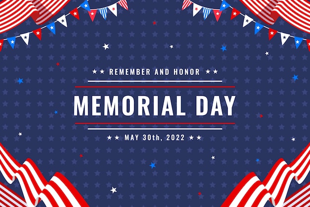 Vector flat memorial day background