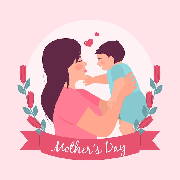 Flat mother's day illustration