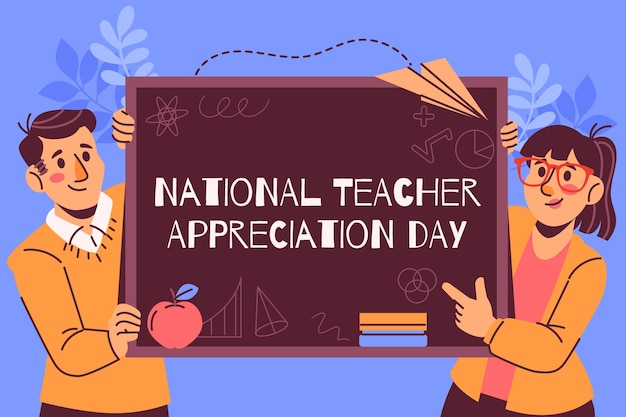 Flat national teacher appreciation day background