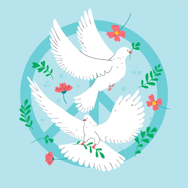 Vector flat peace day illustration