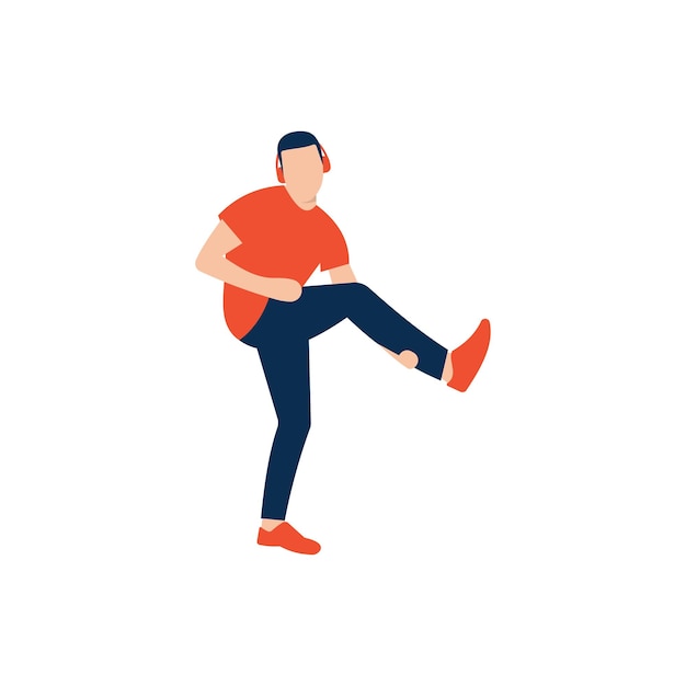 Flat people character dancing illustration