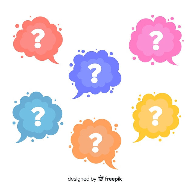 Vector flat question mark in speech bubble set