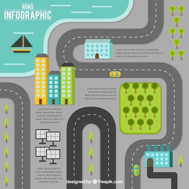 Flat Road Infographic