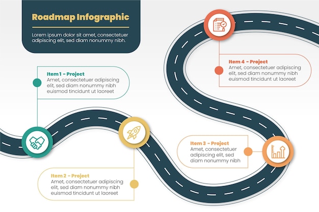 Vector flat roadmap infographic template