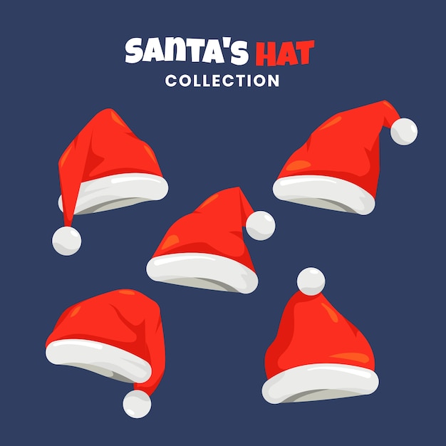 Flat santa's hat collection