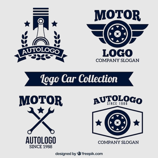 Vector flat set of four car logos