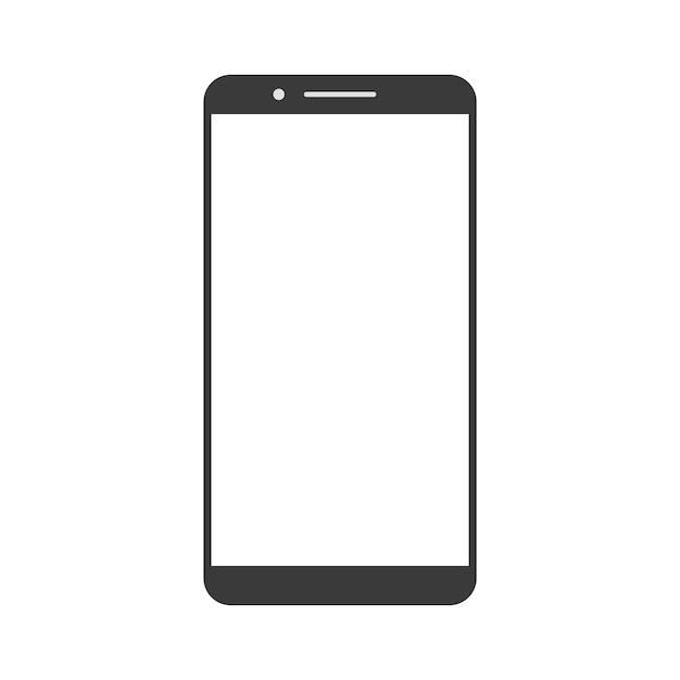 Flat Smartphone Mobile Device Vector Mockup Template