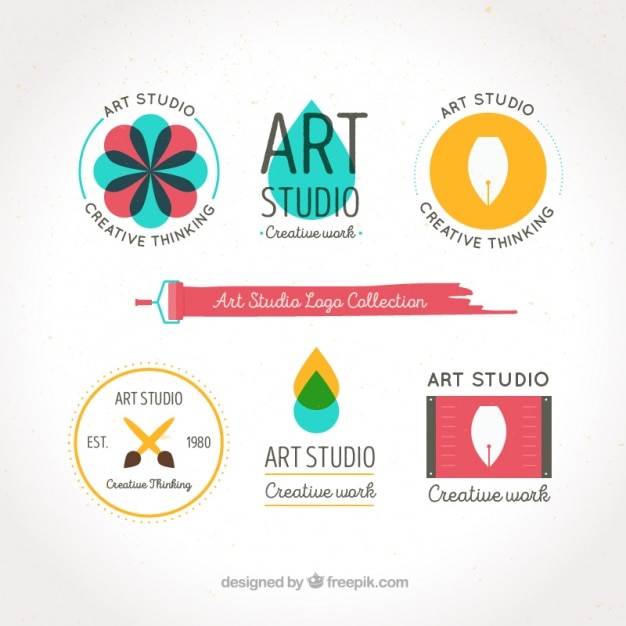 Vector flat style art logos 