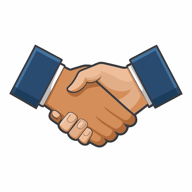 Vector flat style background of a business handshake