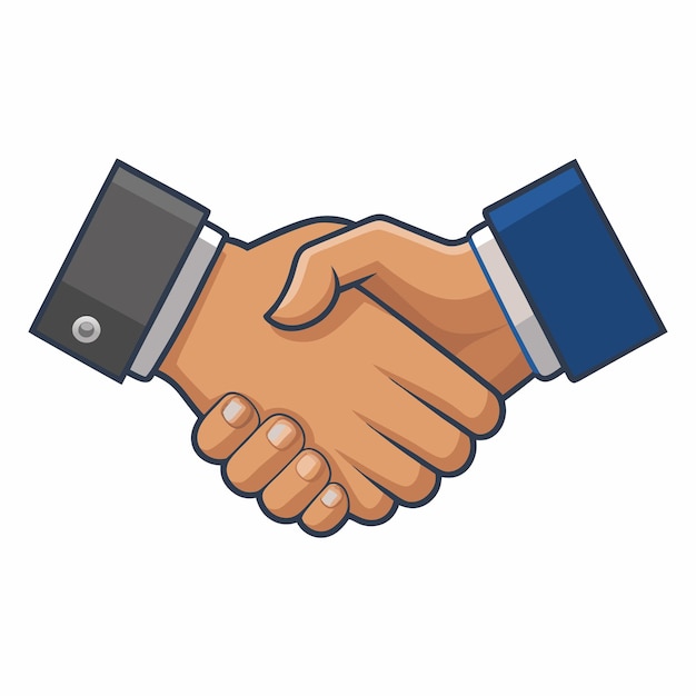 Vector flat style background of a business handshake