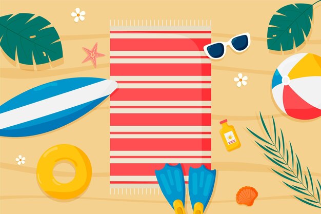 Vector flat summer background