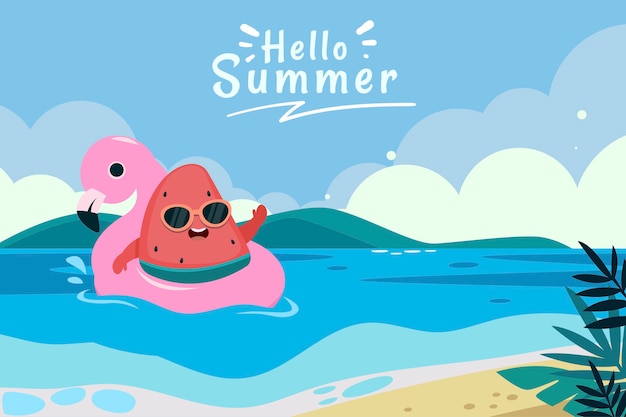 Flat summer background