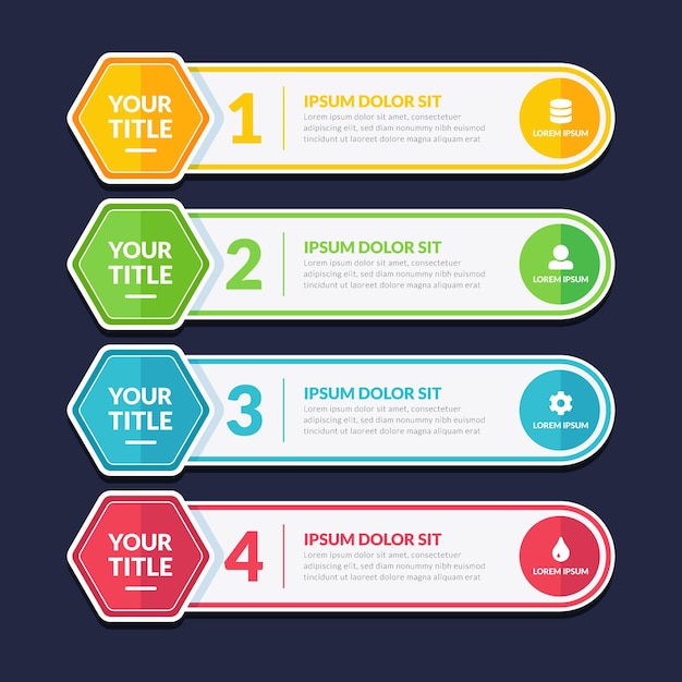 Vector flat table of contents infographic