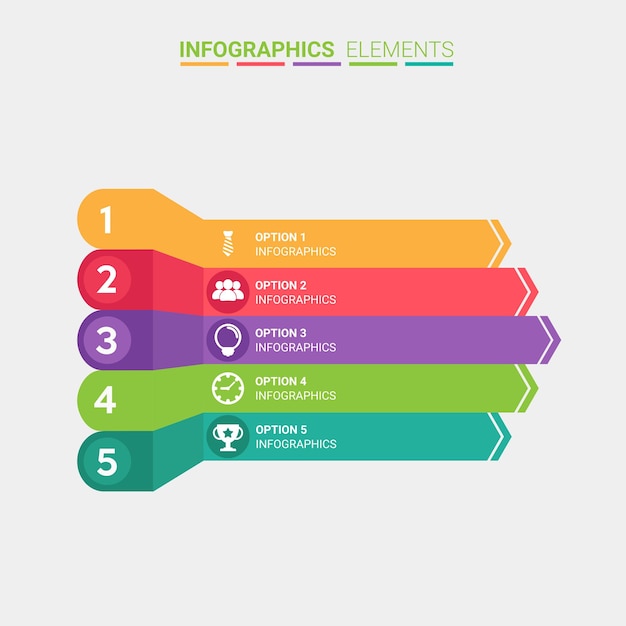 Flat table of contents infographics