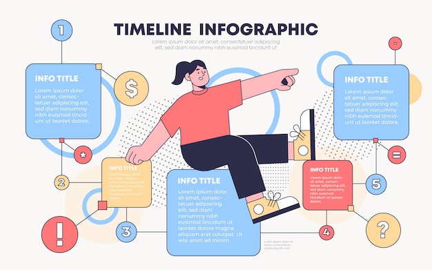 Vector flat timeline infographic template