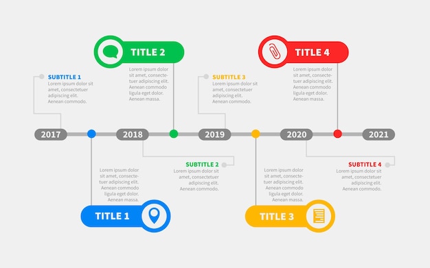 Flat timeline infographic template