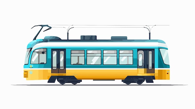 Flat Tram Icon Vector Cartoon Illustration