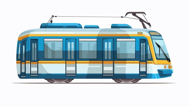 Flat Tram Icon Vector Cartoon Illustration