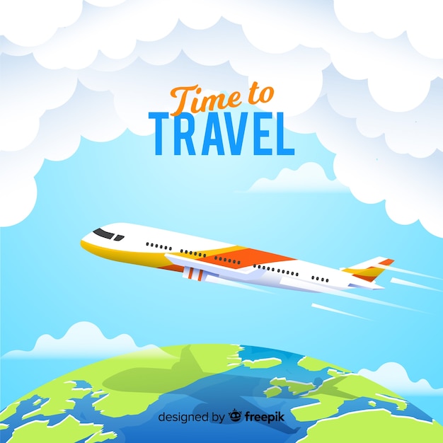 Vector flat travel background