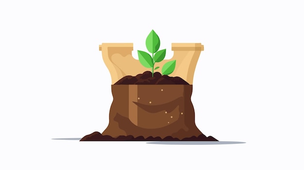 Vector flat vector fertilizer bag isolated icon on white background