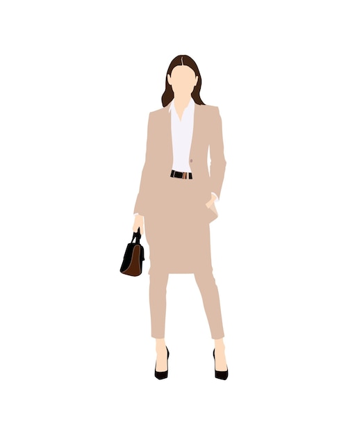 Vector flat vector people and illustration woman with formal executive outfit