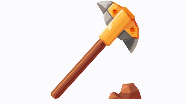 Vector flat vector pickaxe mining tool icon on white background