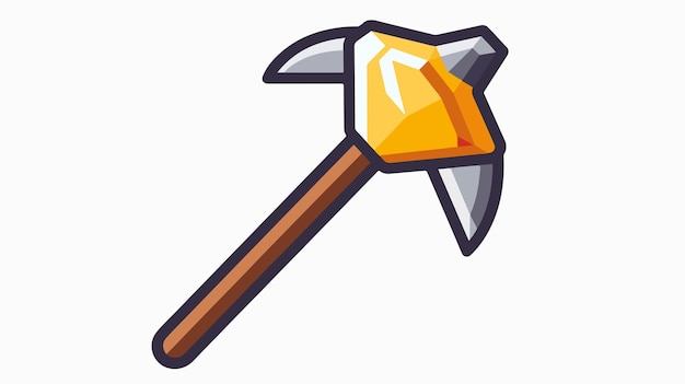 Vector flat vector pickaxe mining tool icon on white background