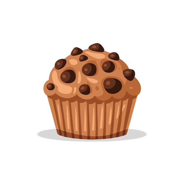 Flat vector realistic cupcakes on white background