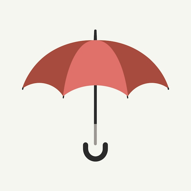 Flat vector realistic umbrella on white background