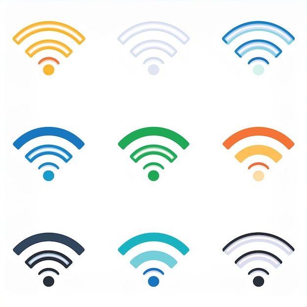 Vector flat wifi icons vector