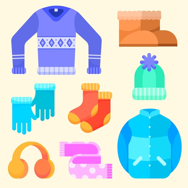 Flat winter clothes and essentials pack