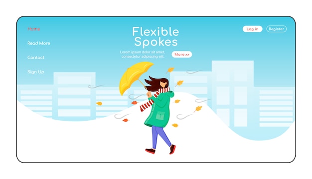 Vector flexible spokes homepage template