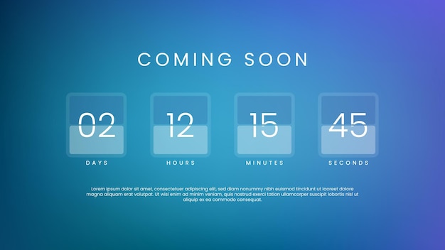 Flip countdown timer design template for website