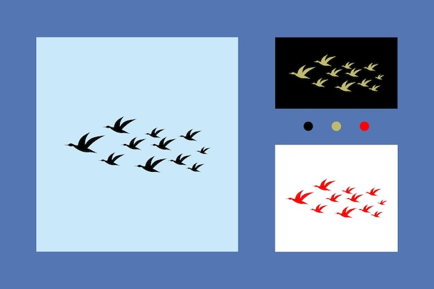 Vector a flock of flying birds vector design illustration