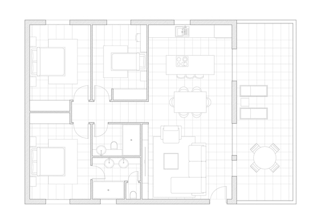 Vector floor plan layout